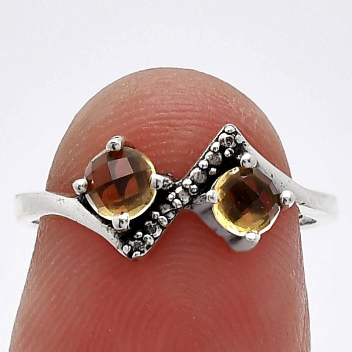 Citrine Checker Ring size-6 SDR241911 R-1184, 4x4 mm