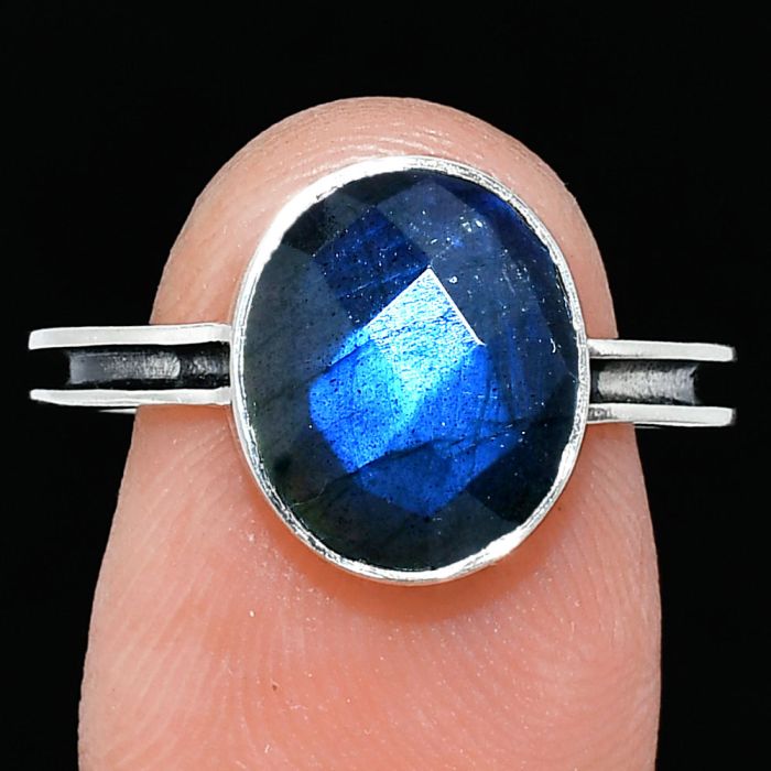 Blue Labradorite Checker Ring size-8 SDR241993 R-1056, 10x12 mm