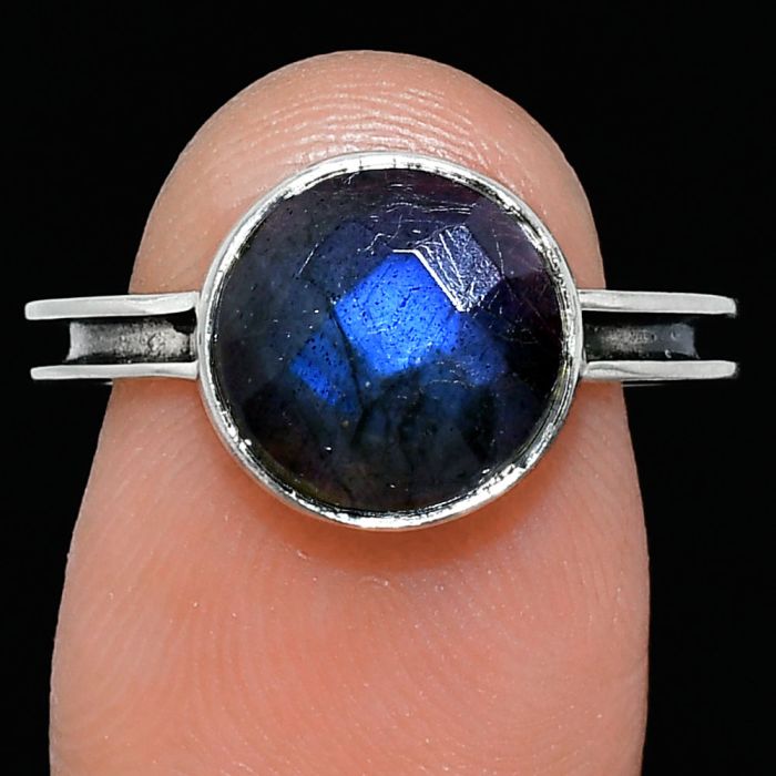 Blue Labradorite Checker Ring size-7 SDR242021 R-1056, 10x10 mm