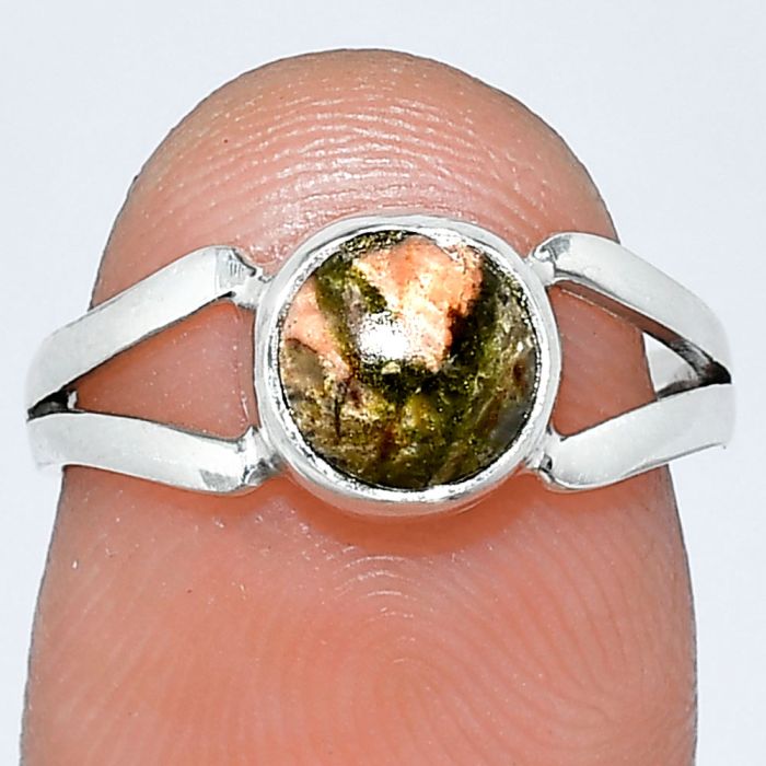 Unakite Ring size-6 SDR242049 R-1505, 7x7 mm