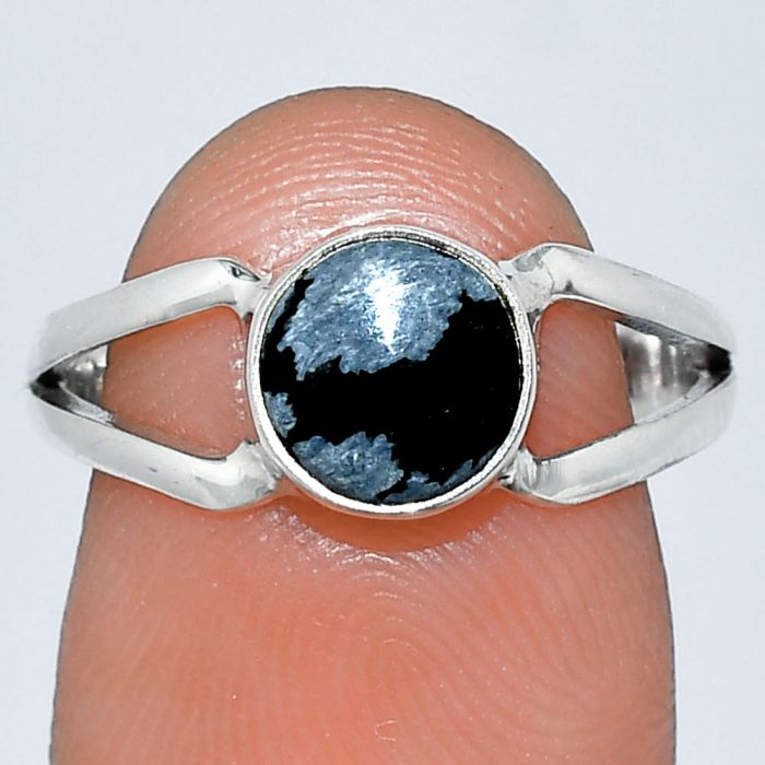 Snow Flake Obsidian Ring size-8 SDR242062 R-1505, 7x7 mm