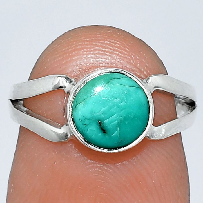 Natural Rare Turquoise Nevada Aztec Mt Ring size-5.5 SDR242070 R-1505, 7x7 mm