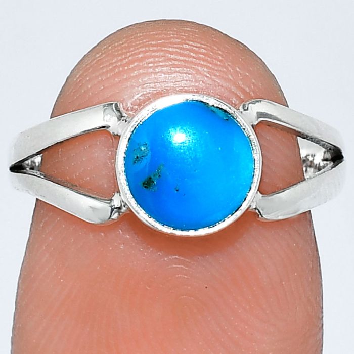 Natural Turquoise Morenci Mine Ring size-7 SDR242093 R-1505, 7x7 mm