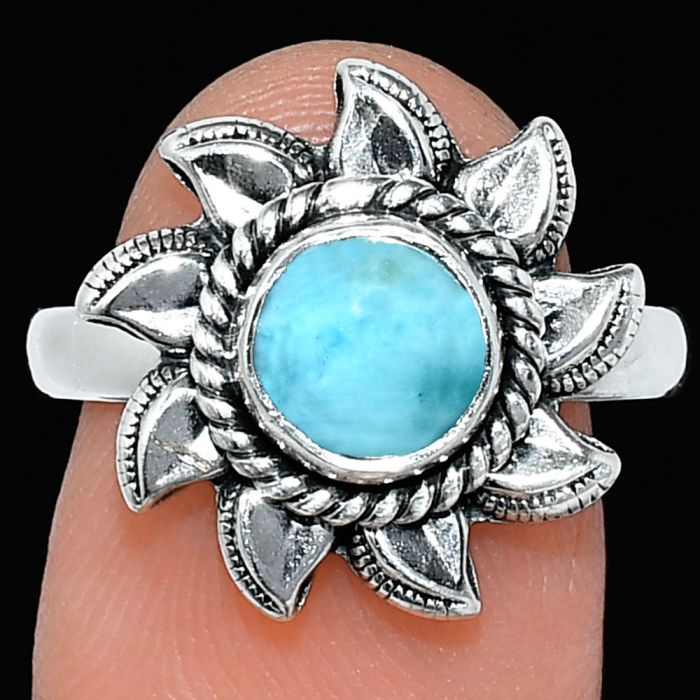 Larimar (Dominican Republic) Ring size-8 SDR242131 R-1617, 7x7 mm