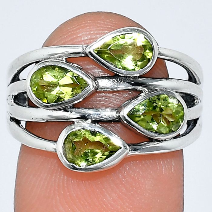 Peridot Ring size-7 SDR242137 R-1030, 4x6 mm