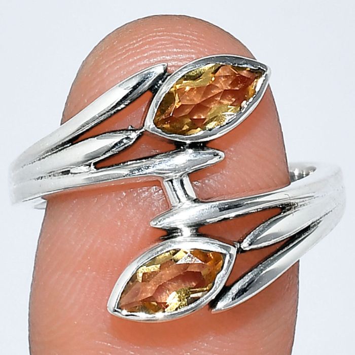 Citrine Ring size-9 SDR242143 R-1023, 4x8 mm