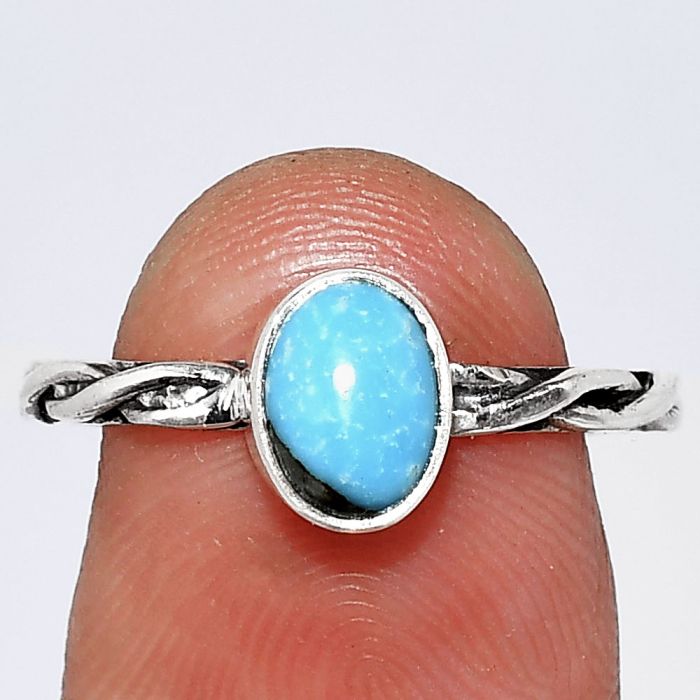 Natural Turquoise Morenci Mine Ring size-7 SDR242157 R-1213, 5x7 mm