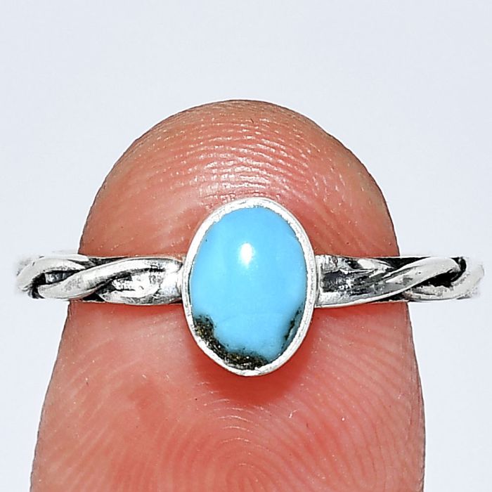 Natural Turquoise Morenci Mine Ring size-7 SDR242194 R-1213, 5x7 mm