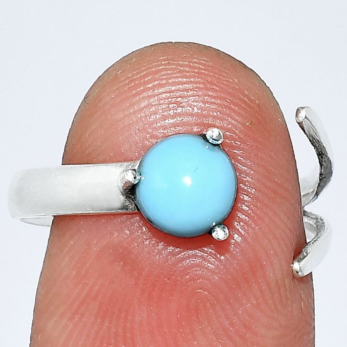 Adjustable - Sleeping Beauty Turquoise Ring size-8 SDR242233 R-1176, 6x6 mm