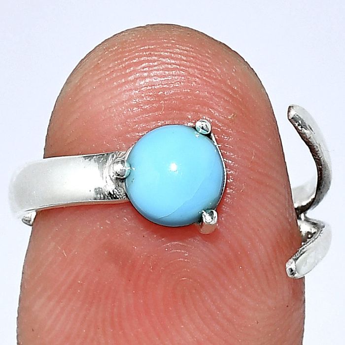 Adjustable - Sleeping Beauty Turquoise Ring size-7 SDR242235 R-1176, 6x6 mm