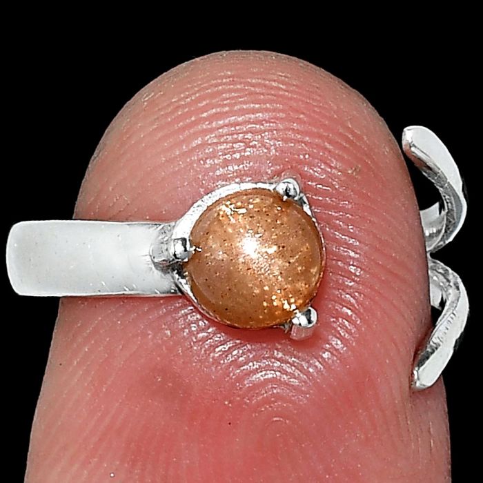 Adjustable - Sunstone Ring size-7 SDR242265 R-1176, 6x6 mm