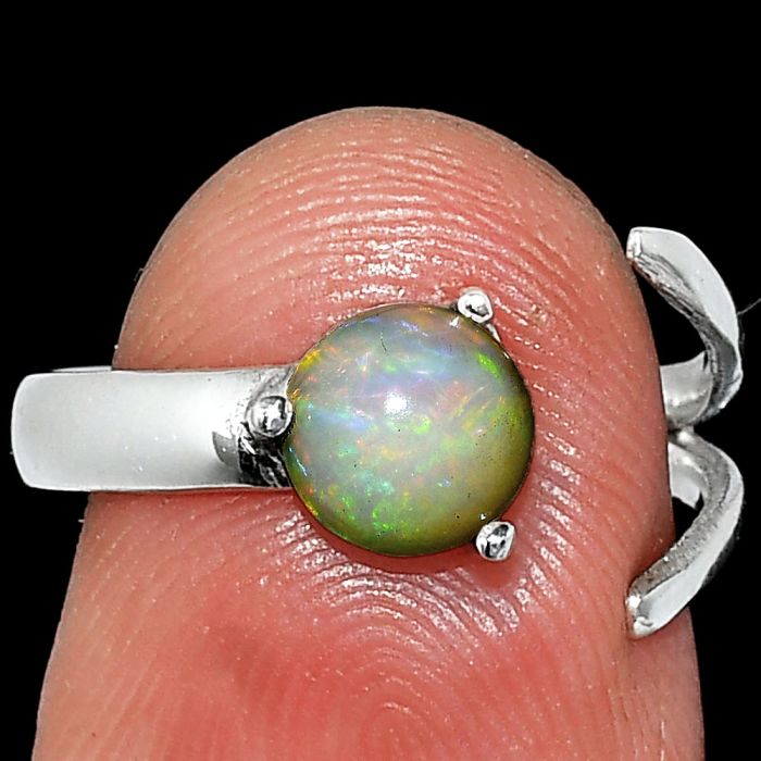 Adjustable - Ethiopian Opal Ring size-6.5 SDR242267 R-1176, 6x6 mm