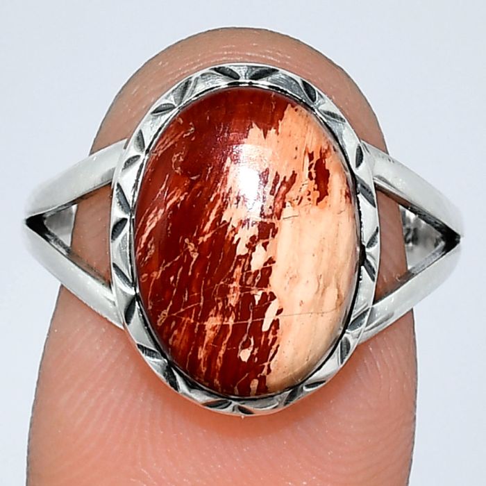 Snake Skin Jasper Ring size-8 SDR242279 R-1074, 10x14 mm