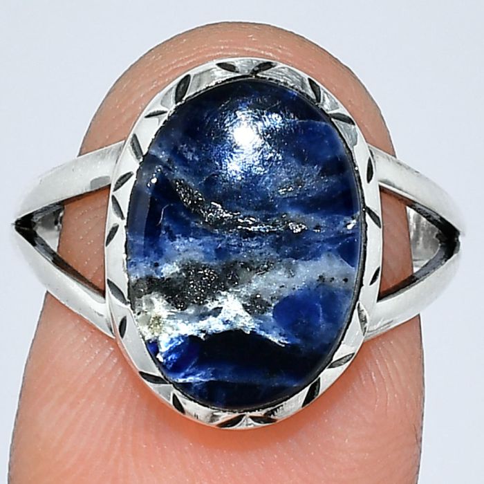 Sodalite Ring size-7.5 SDR242284 R-1074, 10x14 mm