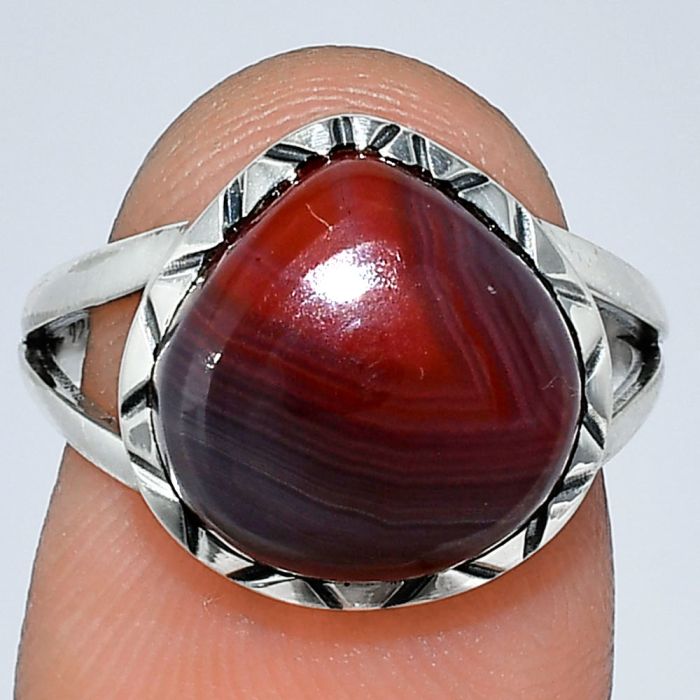 Lake Superior Agate Ring size-7 SDR242285 R-1074, 12x12 mm