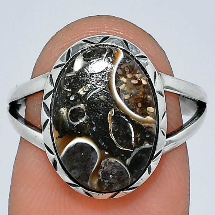 Turtella Jasper Ring size-7 SDR242293 R-1074, 10x14 mm