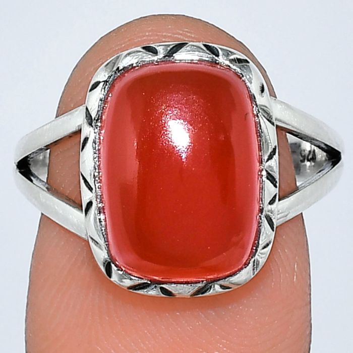 Carnelian Ring size-8.5 SDR242299 R-1074, 10x13 mm