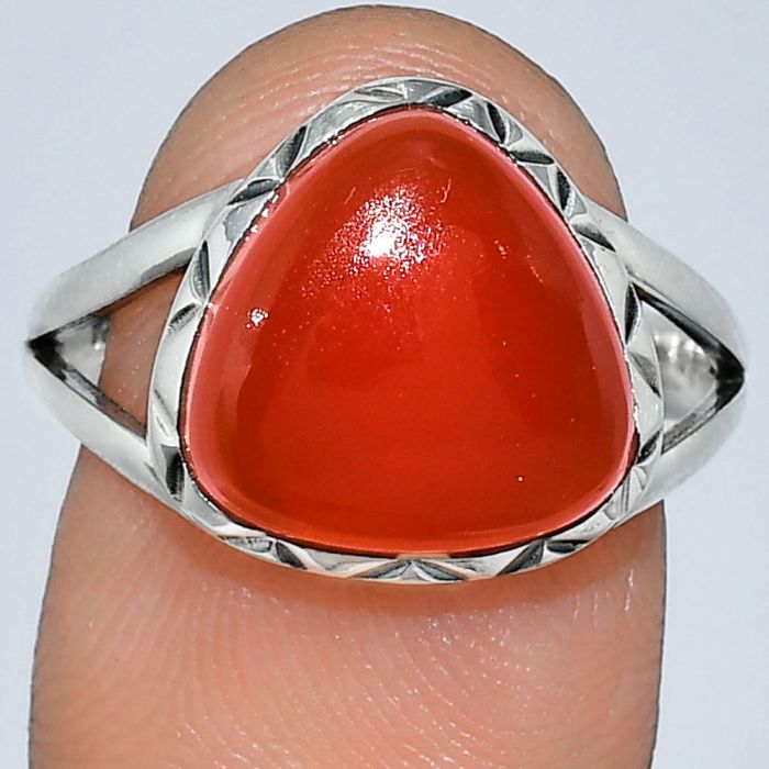 Carnelian Ring size-8.5 SDR242306 R-1074, 12x12 mm