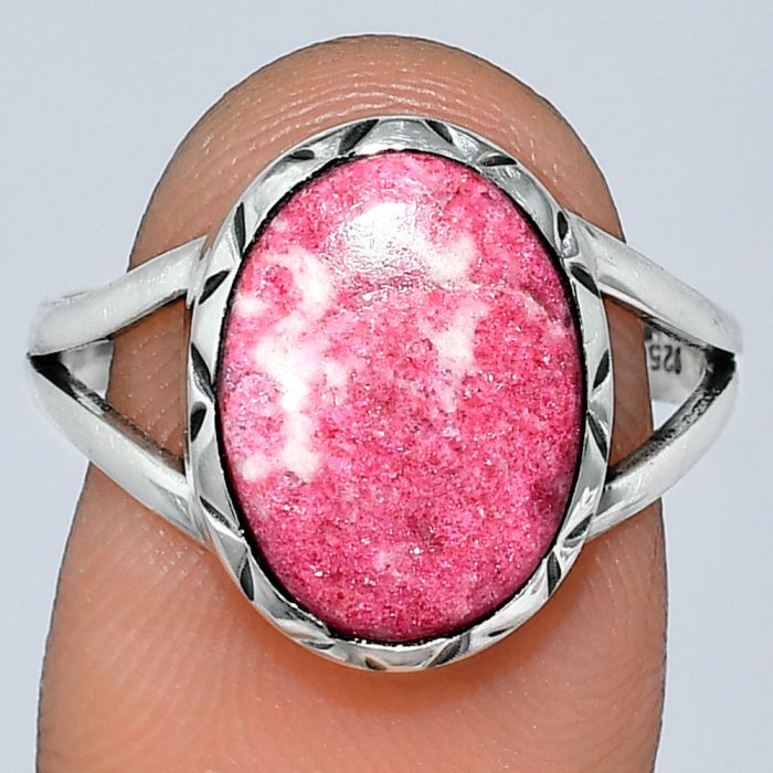 Pink Thulite Ring size-8 SDR242312 R-1074, 10x14 mm