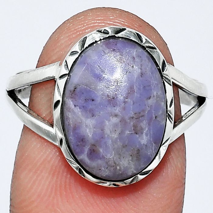 Lavender Jade Ring size-8.5 SDR242356 R-1074, 10x14 mm