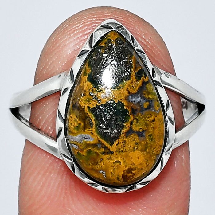 Rare Cady Mountain Agate Ring size-8.5 SDR242389 R-1074, 10x16 mm