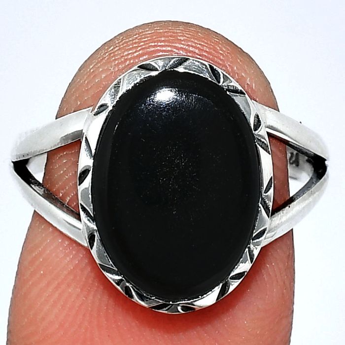 Black Onyx Ring size-8 SDR242412 R-1074, 10x14 mm