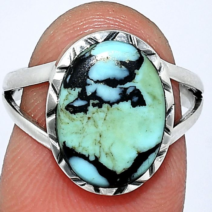 Lucky Charm Tibetan Turquoise Ring size-7 SDR242423 R-1074, 10x14 mm