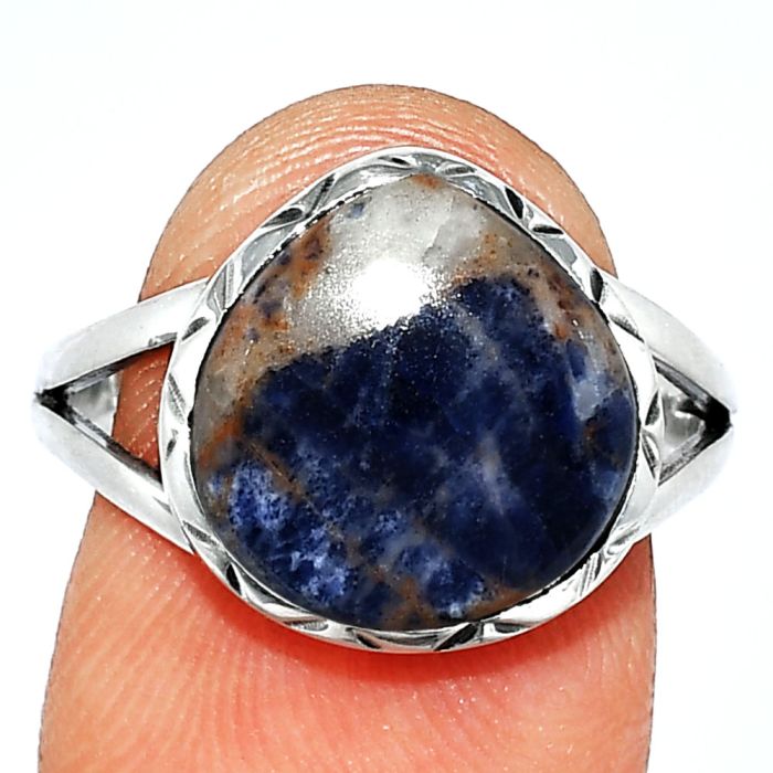 Orange Sodalite Ring size-8.5 SDR242447 R-1074, 12x12 mm