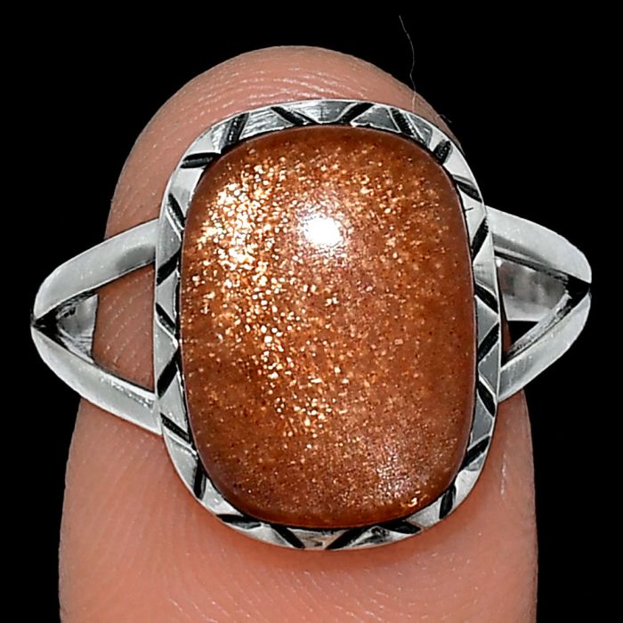 Sunstone Ring size-9 SDR242464 R-1074, 11x15 mm