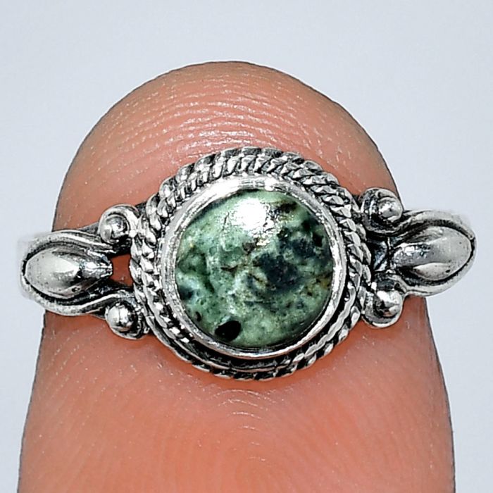 Brazilian Turquoise Ring size-6 SDR242497 R-1345, 6x6 mm