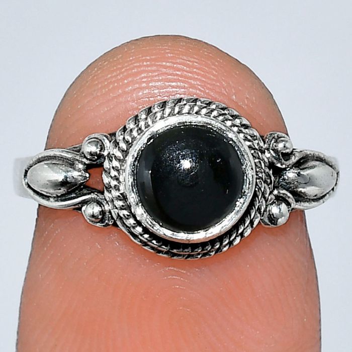 Black Onyx Ring size-7 SDR242504 R-1345, 6x6 mm