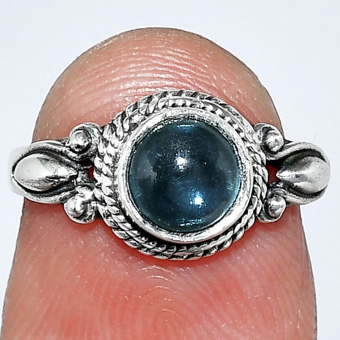 London Blue Topaz Ring size-5 SDR242538 R-1345, 6x6 mm