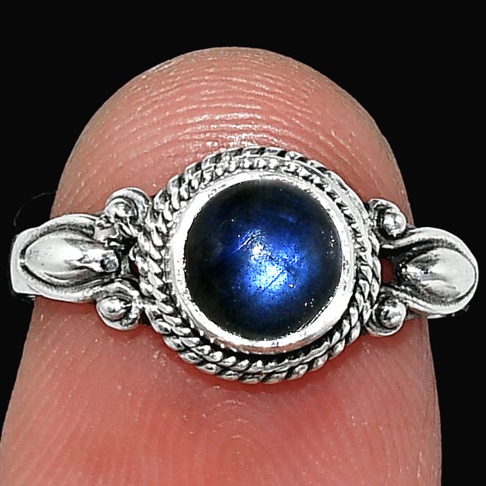 Blue Fire Labradorite Ring size-6 SDR242557 R-1345, 6x6 mm