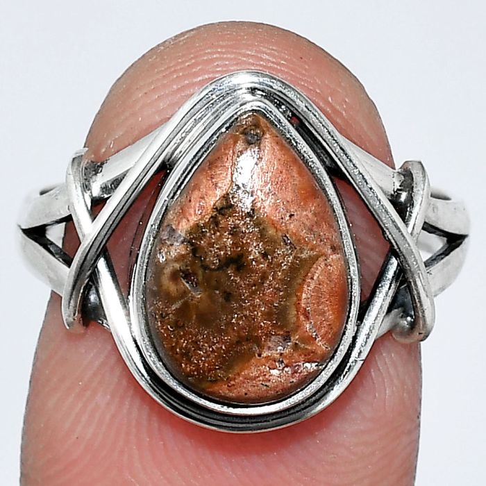 Poppy Jasper Ring size-8 SDR242561 R-1054, 9x13 mm