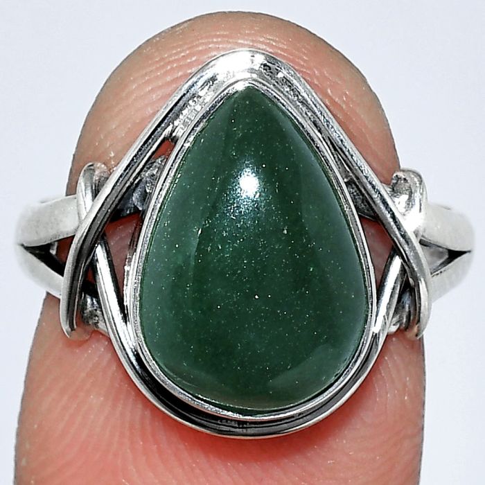 Green Aventurine Ring size-8 SDR242593 R-1054, 9x13 mm