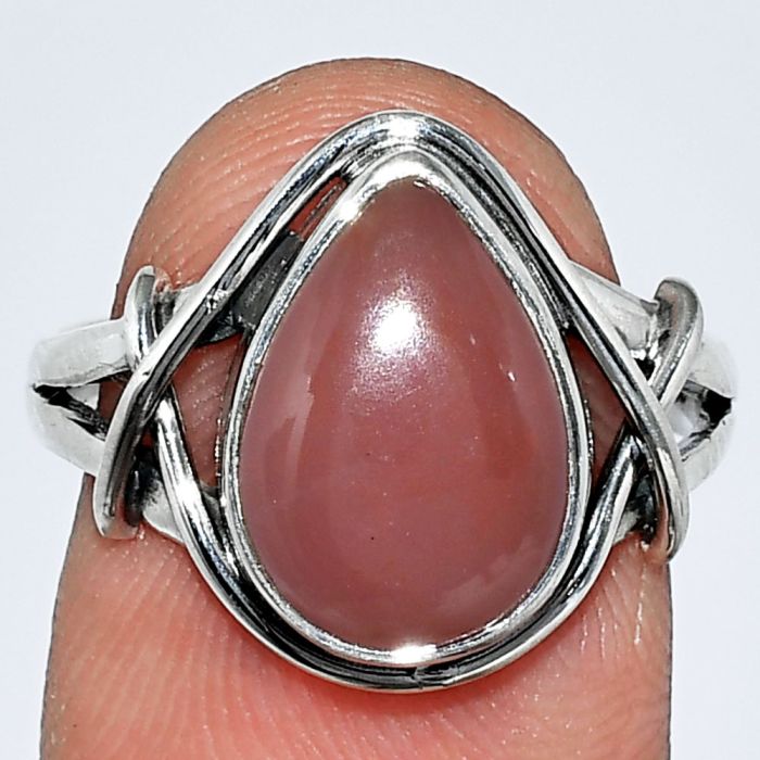 Guava Quartz Ring size-8 SDR242609 R-1054, 9x13 mm