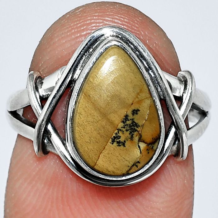 Picture Jasper Ring size-7 SDR242628 R-1054, 8x12 mm