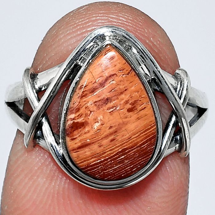 Snake Skin Jasper Ring size-7 SDR242632 R-1054, 8x12 mm