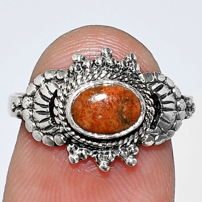 Red Sponge Coral Ring size-7 SDR242647 R-1726, 7x5 mm