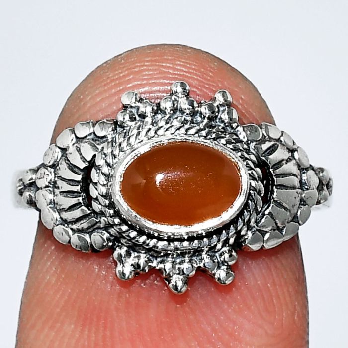 Carnelian Ring size-7 SDR242660 R-1726, 7x5 mm