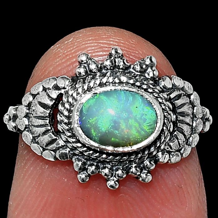 Ethiopian Opal Ring size-5 SDR242676 R-1726, 7x5 mm