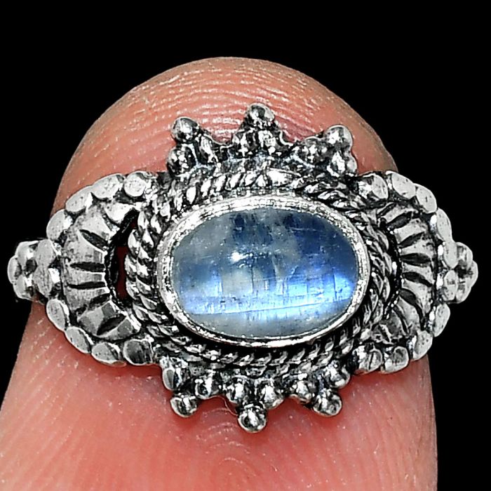 Rainbow Moonstone Ring size-5 SDR242683 R-1726, 7x5 mm