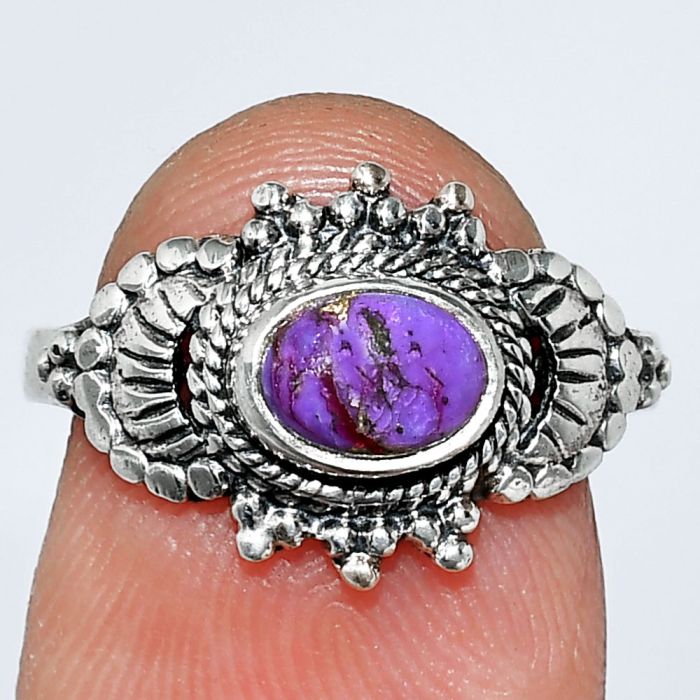 Copper Purple Turquoise Ring size-7 SDR242692 R-1726, 7x5 mm