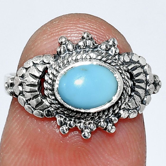 Sleeping Beauty Turquoise Ring size-6 SDR242704 R-1726, 7x5 mm