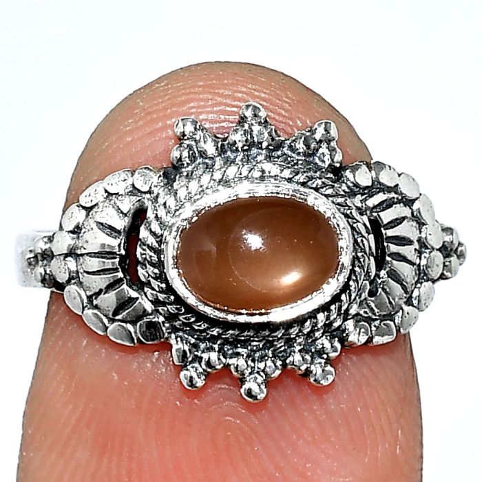 Sunstone Ring size-7.5 SDR242709 R-1726, 7x5 mm