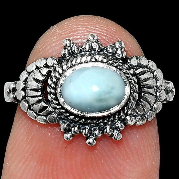 Larimar (Dominican Republic) Ring size-7.5 SDR242716 R-1726, 7x5 mm