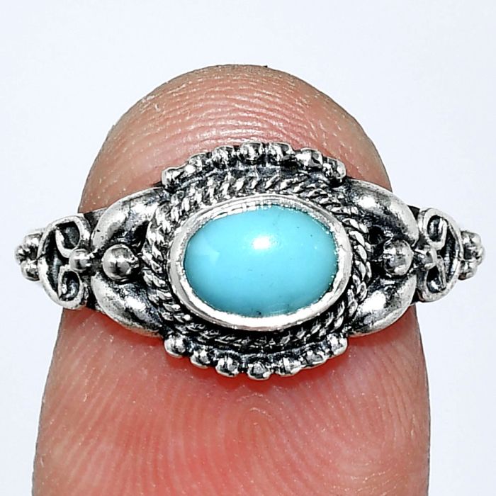 Sleeping Beauty Turquoise Ring size-7.5 SDR242730 R-1286, 7x5 mm