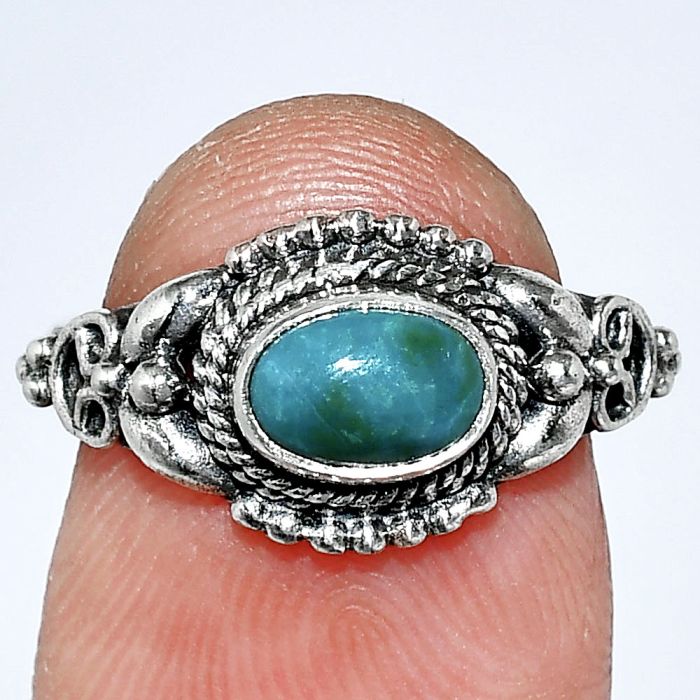 Azurite Chrysocolla Ring size-6 SDR242734 R-1286, 7x5 mm