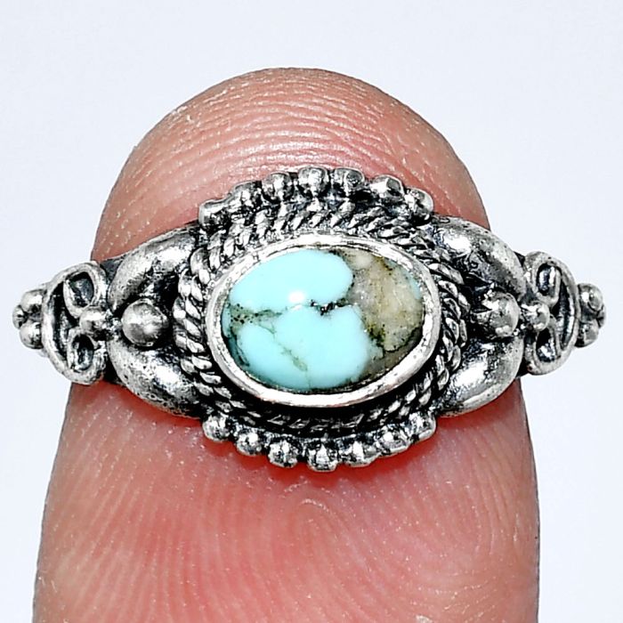 Lucky Charm Tibetan Turquoise Ring size-7 SDR242742 R-1286, 7x5 mm