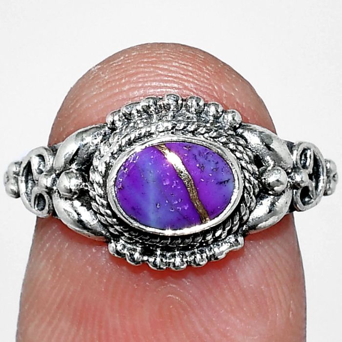 Copper Purple Turquoise Ring size-6 SDR242746 R-1286, 7x5 mm